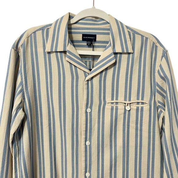 Club Monaco Long-Sleeve Button-Down Shirt. New w Tags !!! Striped Small Men’s - Picture 3 of 13